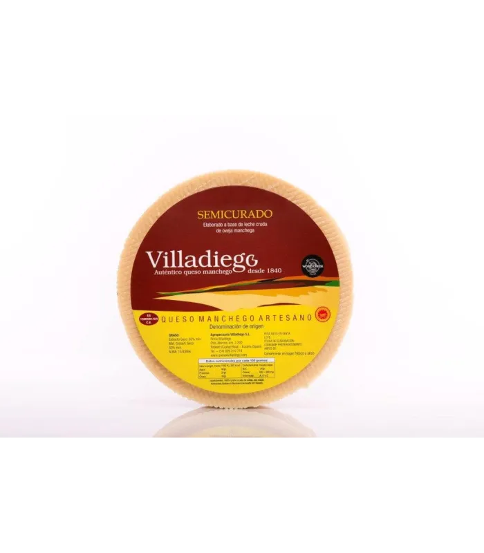 Manchego Semistagionato Villadiego 1 kg | Hello Spain