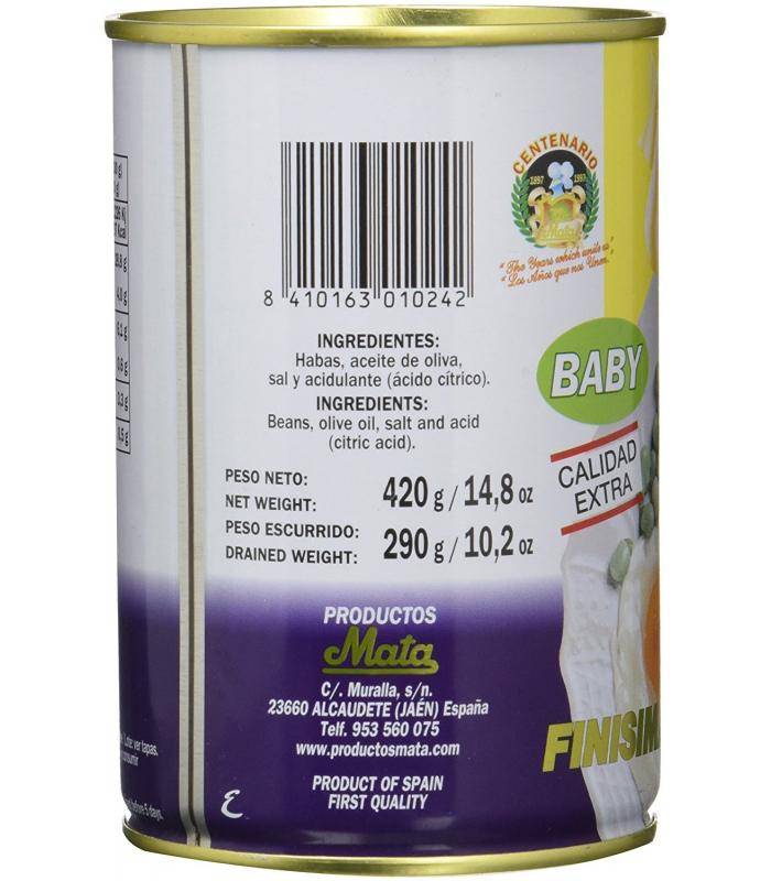 Habitas Baby en Aceite de Oliva Babybohnen in Olivenöl gebraten Mata